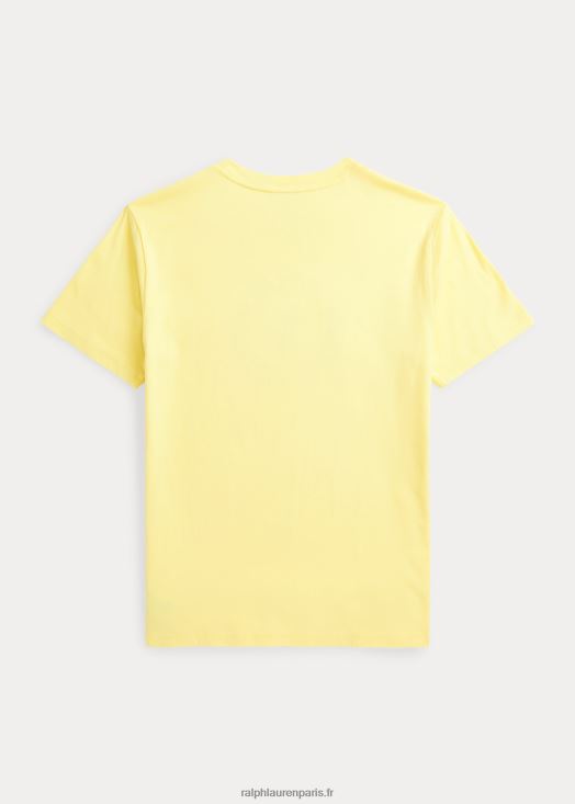 t-shirt en jersey de coton à logo big pony 46T60T6093 enfants Ralph Lauren jaune bristol
