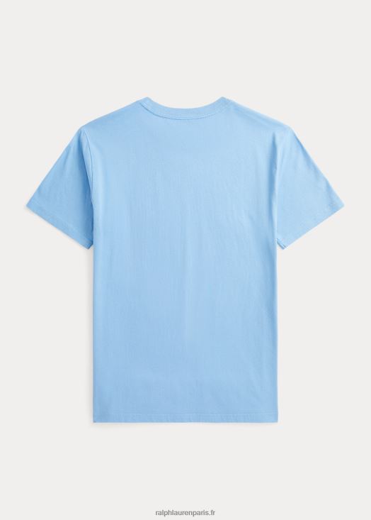 t-shirt en jersey de coton à logo big pony 46T60T6094 enfants Ralph Lauren poudre bleue