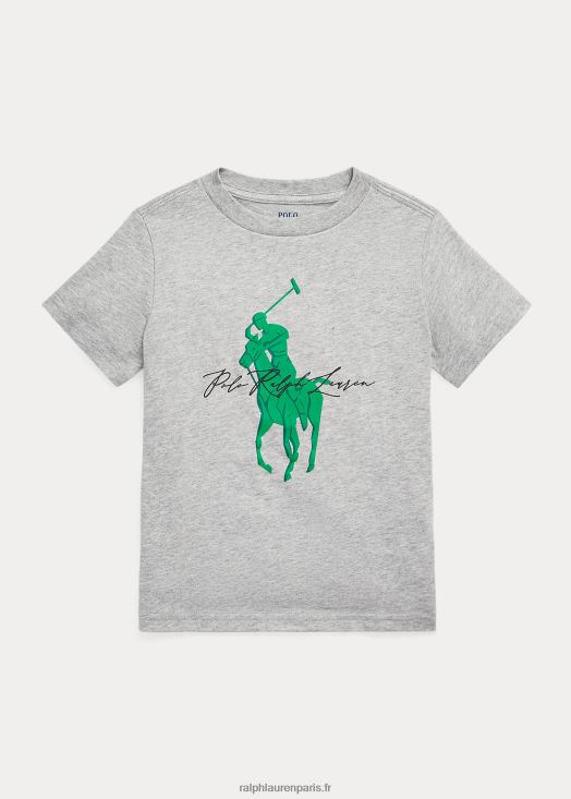 t-shirt en jersey de coton à logo big pony 46T60T6458 enfants Ralph Lauren andover bruyère