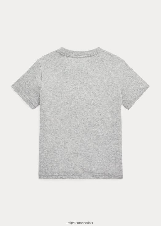 t-shirt en jersey de coton à logo big pony 46T60T6458 enfants Ralph Lauren andover bruyère