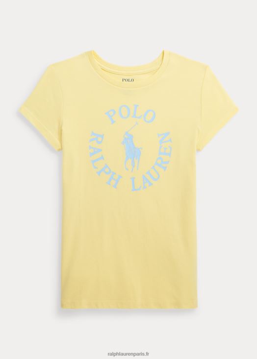 t-shirt en jersey de coton à logo big pony 46T60T6718 enfants Ralph Lauren guichet jaune