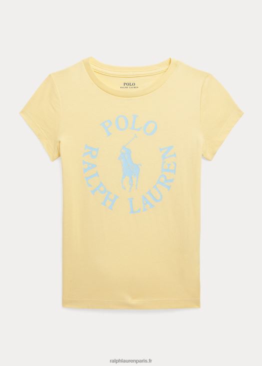 t-shirt en jersey de coton à logo big pony 46T60T6799 enfants Ralph Lauren guichet jaune