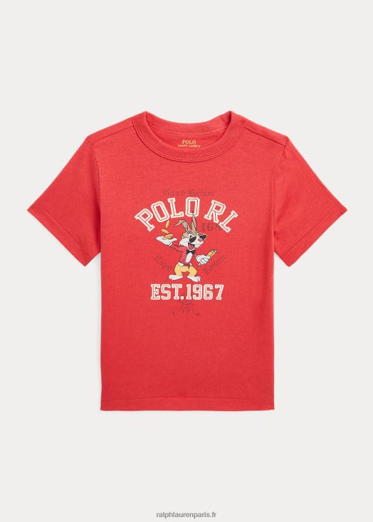 t-shirt en jersey de coton nouvel an lunaire 46T60T6437 enfants Ralph Lauren poteau rouge