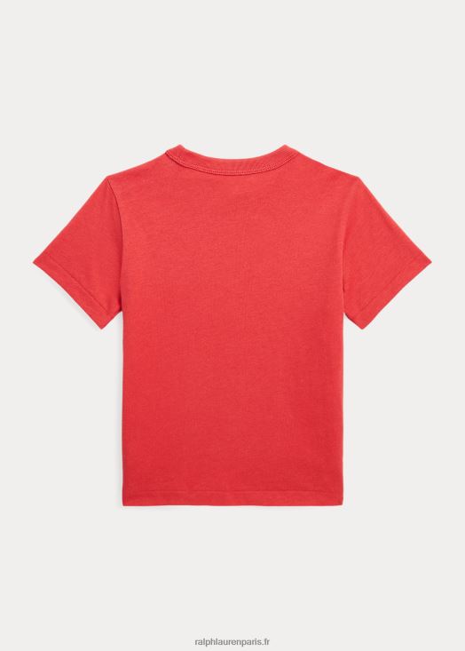 t-shirt en jersey de coton nouvel an lunaire 46T60T6437 enfants Ralph Lauren poteau rouge