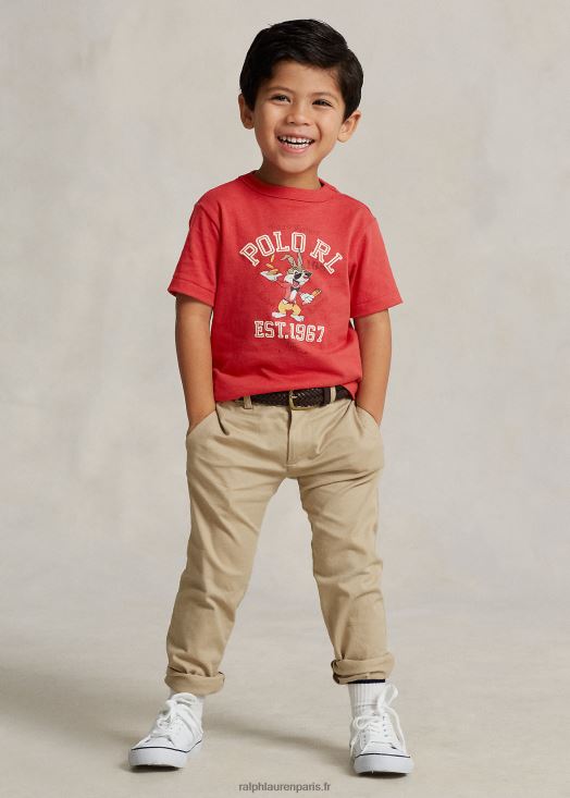 t-shirt en jersey de coton nouvel an lunaire 46T60T6437 enfants Ralph Lauren poteau rouge