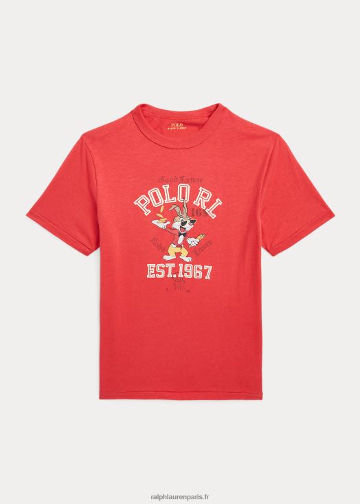 t-shirt en jersey de coton nouvel an lunaire 46T60T6570 enfants Ralph Lauren poteau rouge