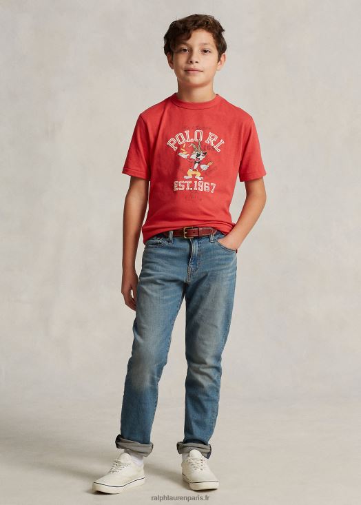 t-shirt en jersey de coton nouvel an lunaire 46T60T6570 enfants Ralph Lauren poteau rouge