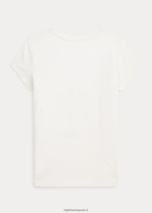 t-shirt en jersey de coton polo bear 46T60T10000 enfants Ralph Lauren lavage de pont blanc