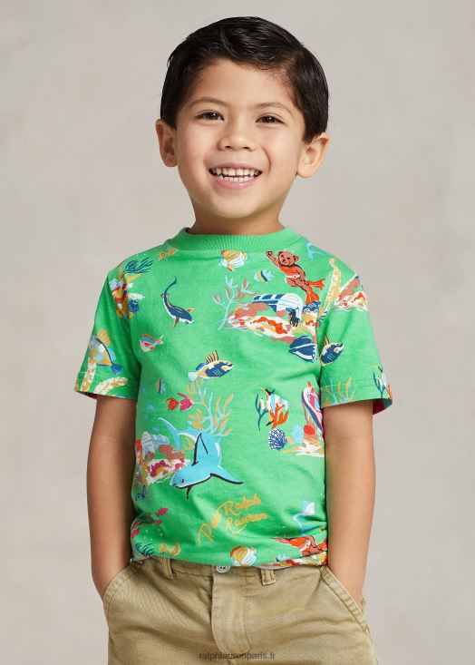 t-shirt en jersey de coton polo bear 46T60T5654 enfants Ralph Lauren kelly classique Bearwaiian