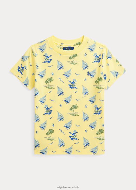 t-shirt en jersey de coton polo bear 46T60T5753 enfants Ralph Lauren jaune bristol