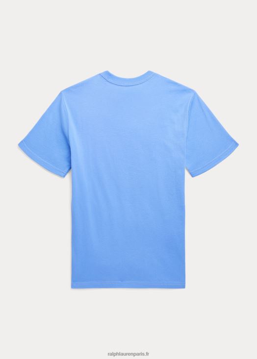 t-shirt en jersey de coton polo bear 46T60T5978 enfants Ralph Lauren bleu de l'île du port