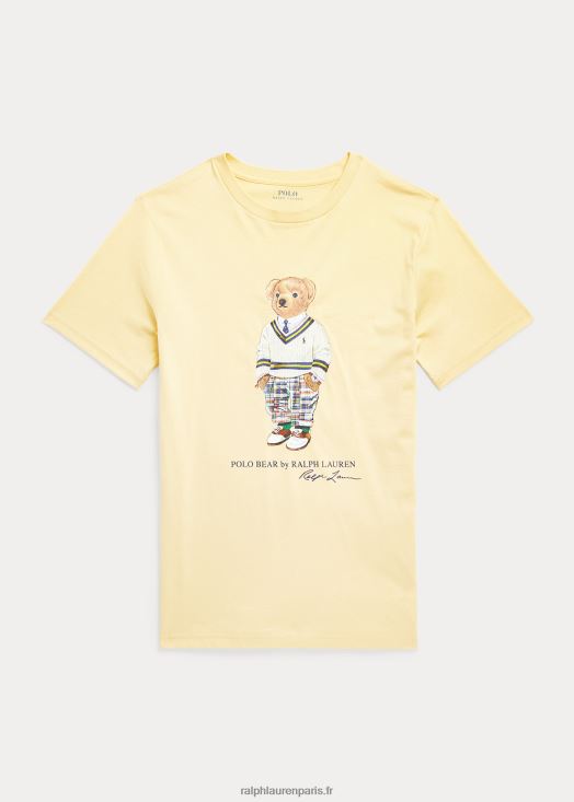 t-shirt en jersey de coton polo bear 46T60T5979 enfants Ralph Lauren jaune empire