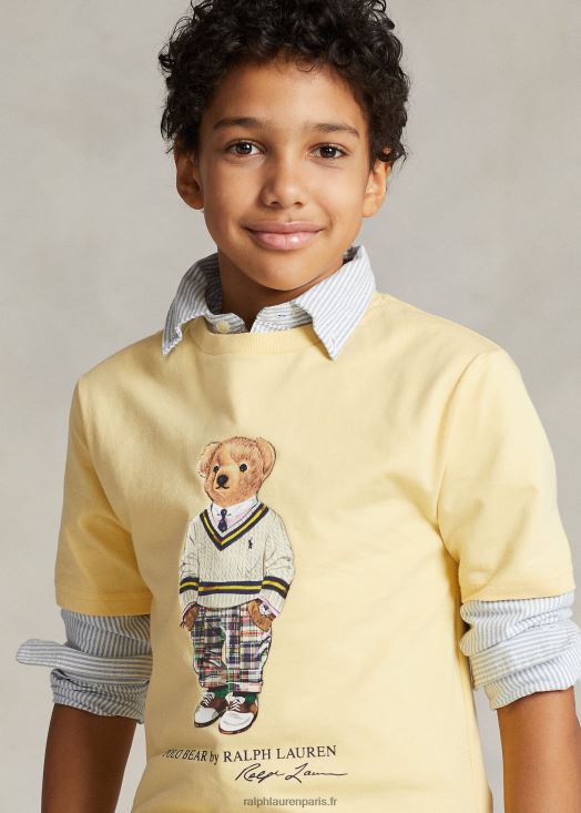 t-shirt en jersey de coton polo bear 46T60T5979 enfants Ralph Lauren jaune empire