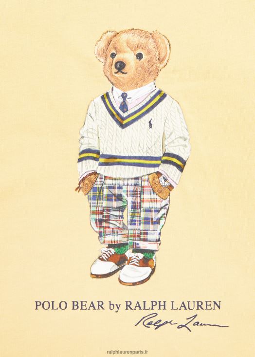t-shirt en jersey de coton polo bear 46T60T5979 enfants Ralph Lauren jaune empire