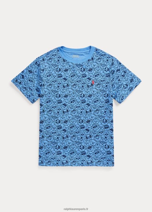 t-shirt en jersey de coton polo bear 46T60T5996 enfants Ralph Lauren Harbour Island bleu/marine