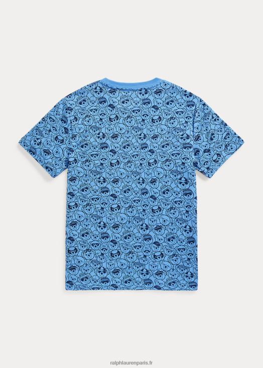 t-shirt en jersey de coton polo bear 46T60T5996 enfants Ralph Lauren Harbour Island bleu/marine