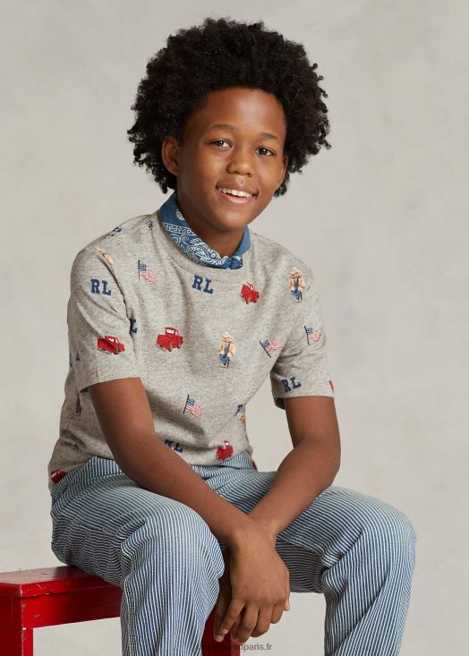 t-shirt en jersey de coton polo bear 46T60T6002 enfants Ralph Lauren bruyère loft