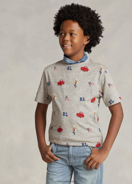 t-shirt en jersey de coton polo bear 46T60T6002 enfants Ralph Lauren bruyère loft