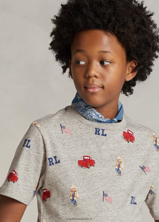 t-shirt en jersey de coton polo bear 46T60T6002 enfants Ralph Lauren bruyère loft