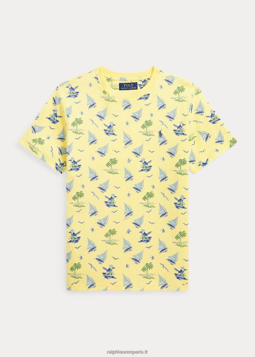 t-shirt en jersey de coton polo bear 46T60T6112 enfants Ralph Lauren jaune bristol