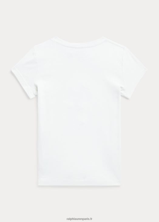 t-shirt en jersey de coton polo bear 46T60T6853 enfants Ralph Lauren lavage de pont blanc