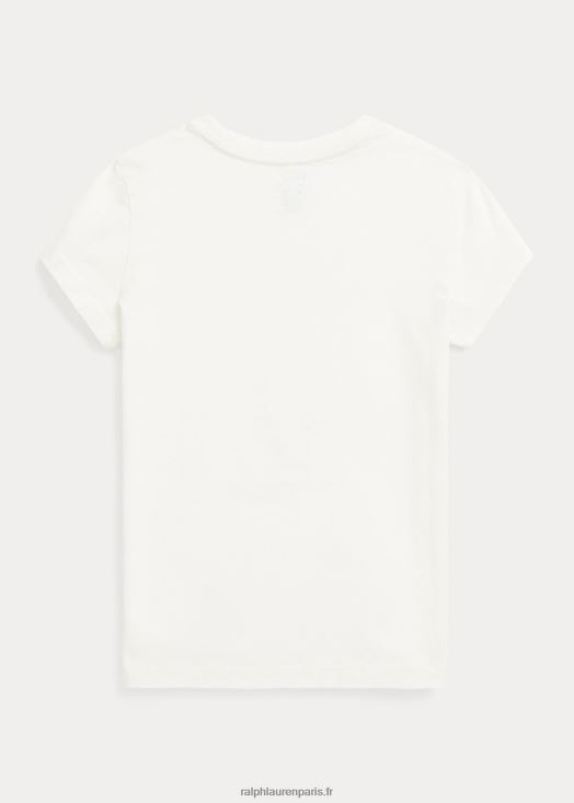 t-shirt en jersey de coton polo bear 46T60T7401 enfants Ralph Lauren lavage de pont blanc