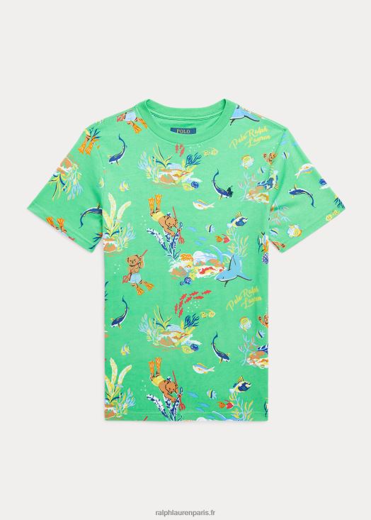 t-shirt en jersey de coton polo bear 46T60T9855 enfants Ralph Lauren kelly classique Bearwaiian