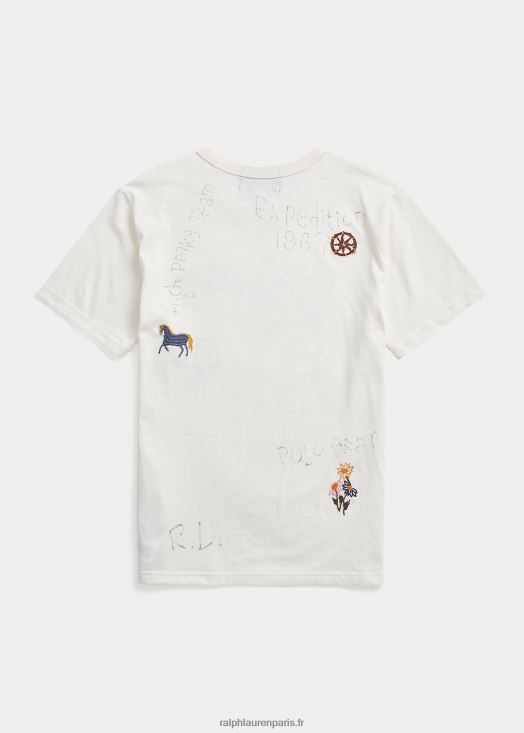 t-shirt en jersey de coton polo bear 46T60T9863 enfants Ralph Lauren névis