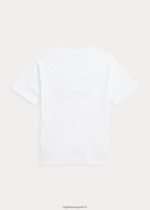 t-shirt en jersey de coton polo sport 46T60T6151 enfants Ralph Lauren blanc