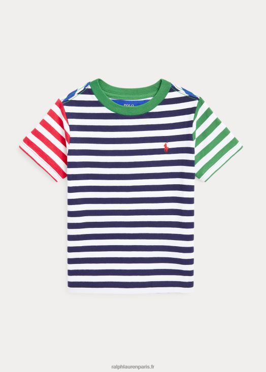 t-shirt en jersey de coton à rayures 46T60T5787 enfants Ralph Lauren multi bleu marine raffiné