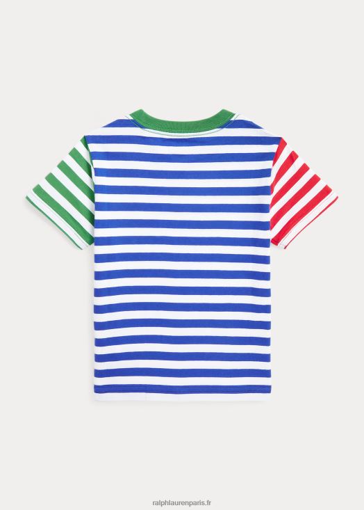 t-shirt en jersey de coton à rayures 46T60T5787 enfants Ralph Lauren multi bleu marine raffiné