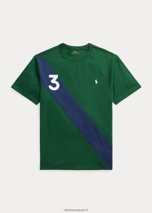 t-shirt en jersey de coton à rayures 46T60T6224 enfants Ralph Lauren nouvelle forêt