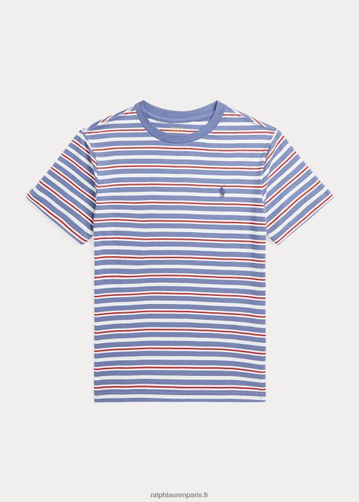 t-shirt en jersey de coton à rayures 46T60T6659 enfants Ralph Lauren capri bleu multi