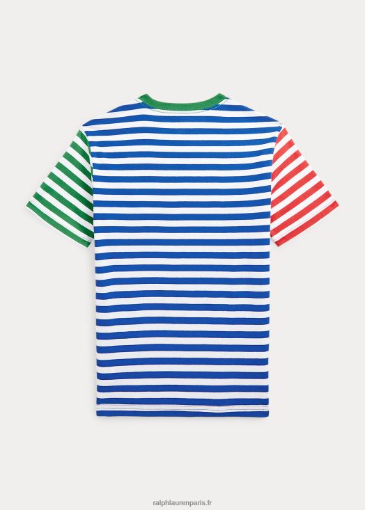 t-shirt en jersey de coton à rayures 46T60T9862 enfants Ralph Lauren multi bleu marine raffiné