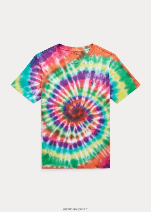 t-shirt en jersey de coton tie-dye 46T60T6128 enfants Ralph Lauren teinture arc-en-ciel