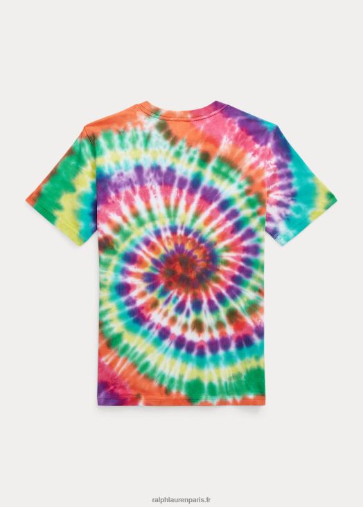 t-shirt en jersey de coton tie-dye 46T60T6128 enfants Ralph Lauren teinture arc-en-ciel