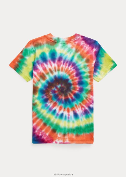t-shirt en jersey de coton tie-dye 46T60T9787 enfants Ralph Lauren teinture arc-en-ciel