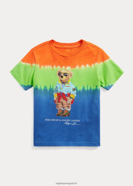 t-shirt en jersey de coton tie-dye polo bear 46T60T6501 enfants Ralph Lauren étoile saphir multi