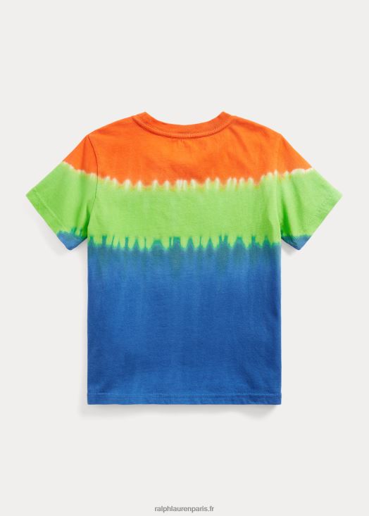 t-shirt en jersey de coton tie-dye polo bear 46T60T6501 enfants Ralph Lauren étoile saphir multi