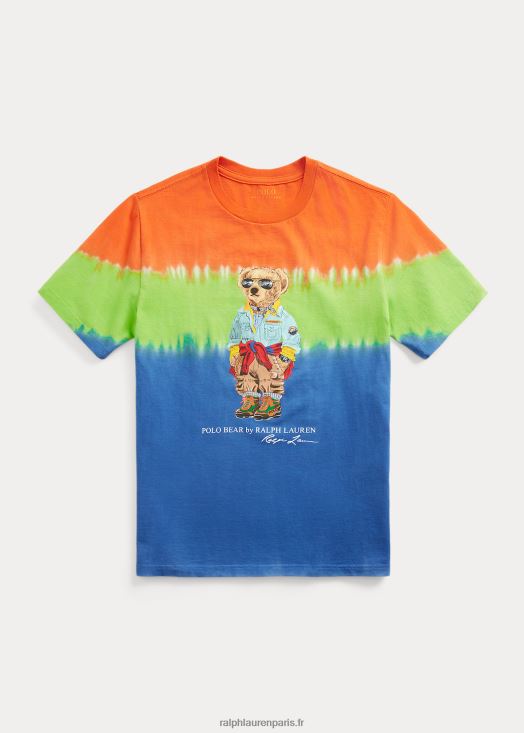 t-shirt en jersey de coton tie-dye polo bear 46T60T6641 enfants Ralph Lauren étoile saphir multi