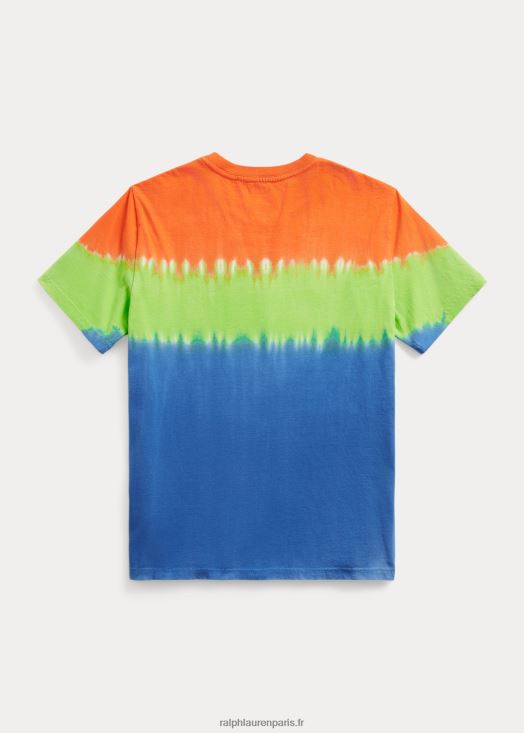 t-shirt en jersey de coton tie-dye polo bear 46T60T6641 enfants Ralph Lauren étoile saphir multi