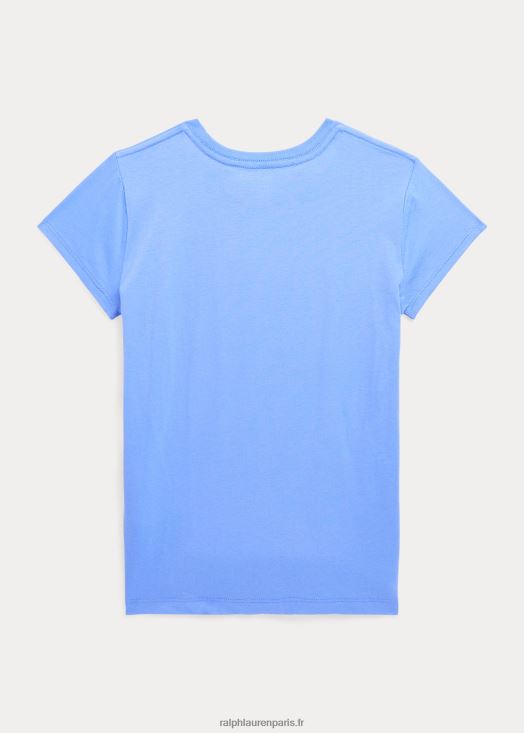 t-shirt en jersey de coton voilier 46T60T7147 enfants Ralph Lauren bleu de l'île harbot