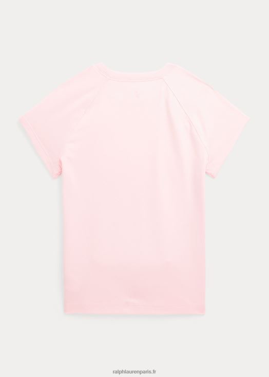 t-shirt en jersey extensible 46T60T7603 enfants Ralph Lauren rose acacia