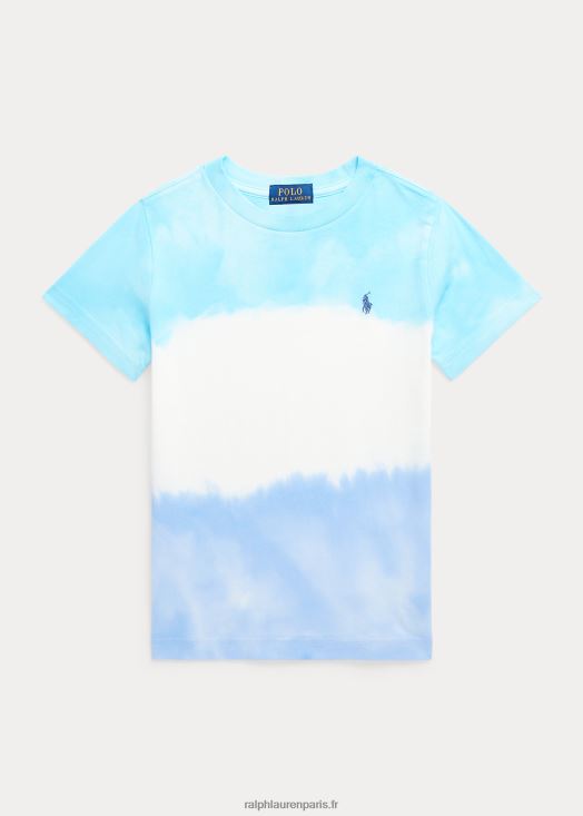 t-shirt graphique en jersey de coton tie-dye 46T60T5743 enfants Ralph Lauren île aqua tie dye