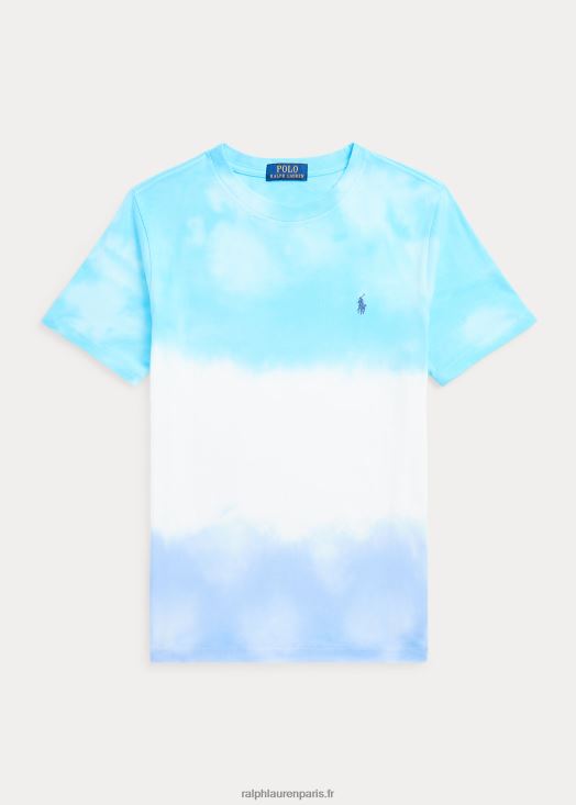 t-shirt graphique en jersey de coton tie-dye 46T60T6099 enfants Ralph Lauren île aqua tie dye