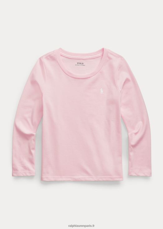 t-shirt à manches longues en jersey de coton 46T60T6896 enfants Ralph Lauren soupçon de rose
