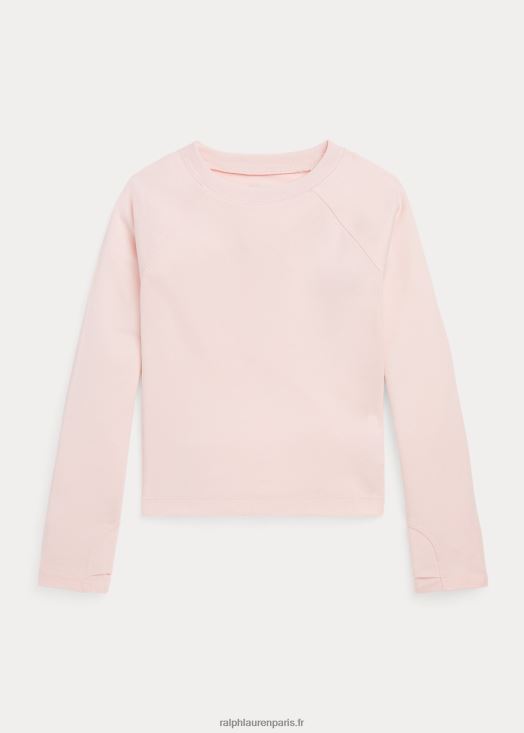 t-shirt à manches longues en jersey stretch 46T60T7452 enfants Ralph Lauren rose acacia