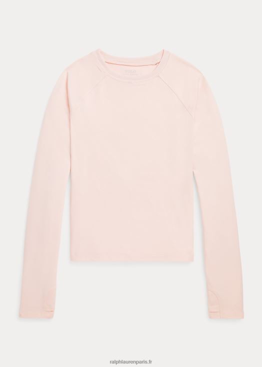 t-shirt à manches longues en jersey stretch 46T60T7618 enfants Ralph Lauren rose acacia