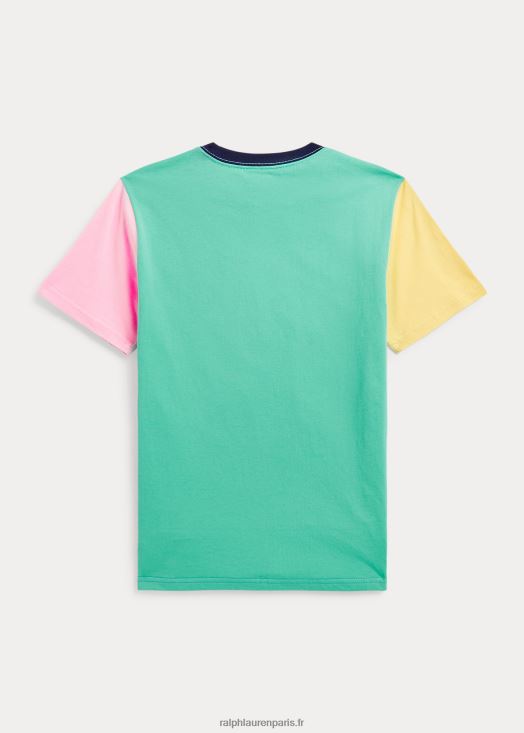t-shirt à poche en coton colour-block 46T60T9852 enfants Ralph Lauren Harbour Island bleu multi
