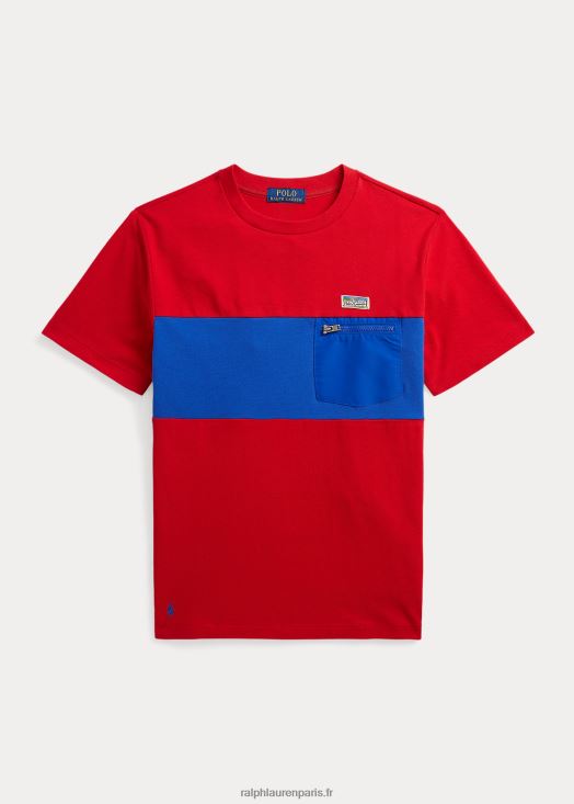 t-shirt à poche en filet de coton 46T60T6155 enfants Ralph Lauren rl 2000 multi rouge
